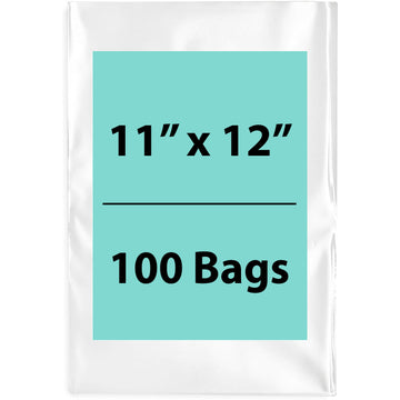 11X12 inches Clear Flat Poly Bags 1.5Mil Open Top (LDPE)